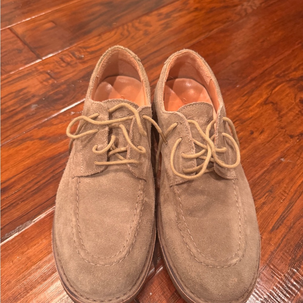 Astorflex ~ Drake's Tobacco Suede 'Chard' Moc-Toe Derby Shoe